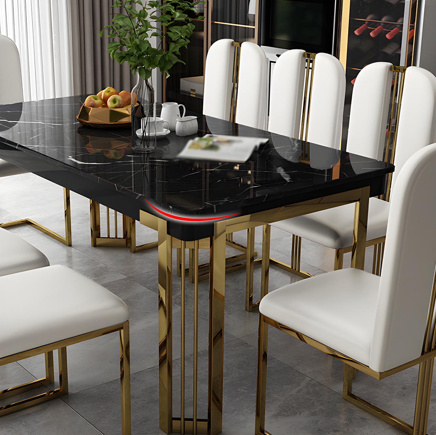 Modern 1/2/7/9 Pieces Dining Set Marble Dining Furniture Set /Separate Items - image 9