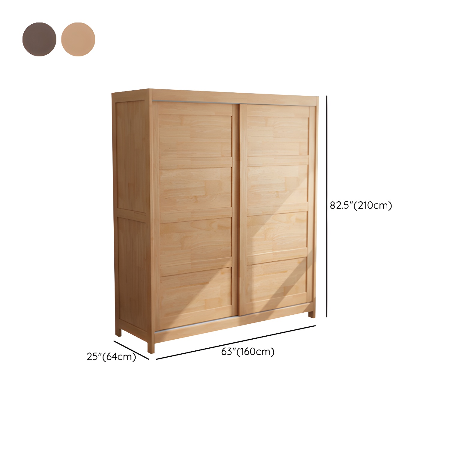 Modern Style Wardrobe Cabinet Wood Clothes Rail Wardrobe Armoire with Shelves - image 19