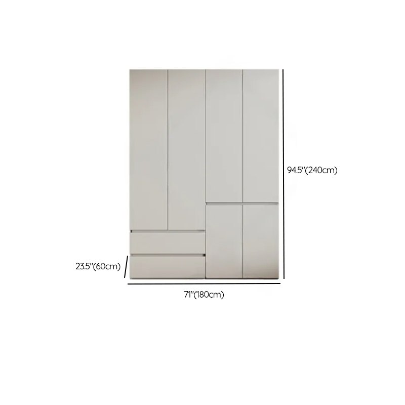 Cream Trendy Reclaimed Wood Wardrobe Armoire with Soft Close Drawer, Soft Close Door, Interior Shelves, and Clothing Rod - image 60