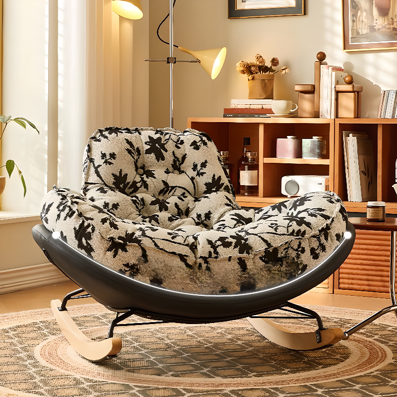 Modern Scratch-tolerant Upholstered Rocking Chair with Padded Comfort - image 11