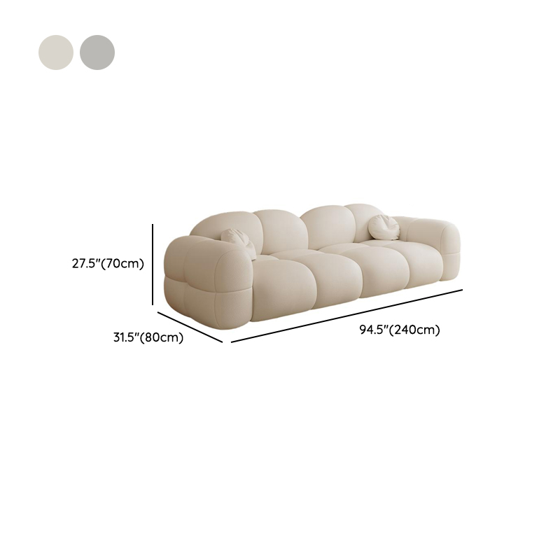 Contemporary Solid Color Tear Resistant Standard Sofa in Gray/Emerald Green/Ivory for 5/for 4/Seats 3 with 2 Pillows - image 13