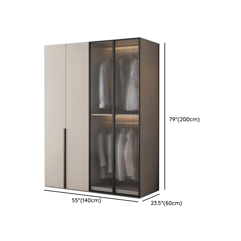 Light Gray Trendy Detached Armoire Cabinet with Soft Close Door, Interior Shelves, and Hanging Rod - image 14