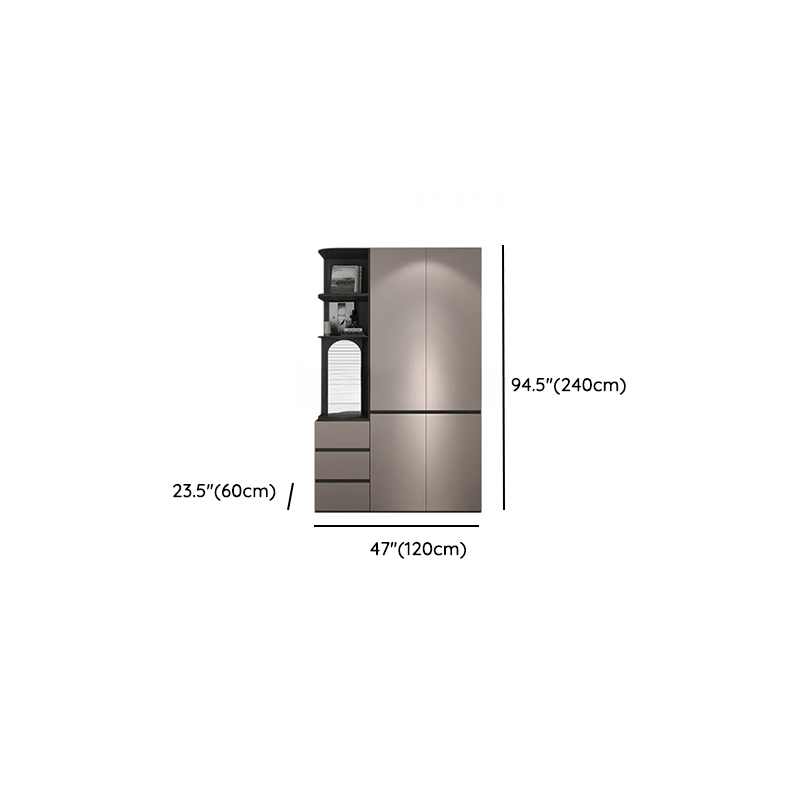 Sand Minimalist Laminate Cabinet Armoire with Soft Close Drawer, Soft Close Door, Interior Shelves, and Clothing Rod - image 13