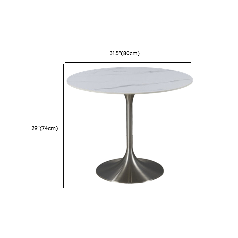 Chalk Circular Stone Art Deco/Glamorous Dining Table for 2, Scratch-immune & Fixed Table - image 27
