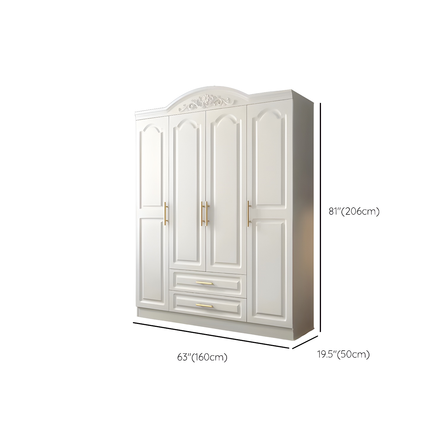French Country Wardrobe Armoire White Wooden Wardrobe Cabinet - image 13