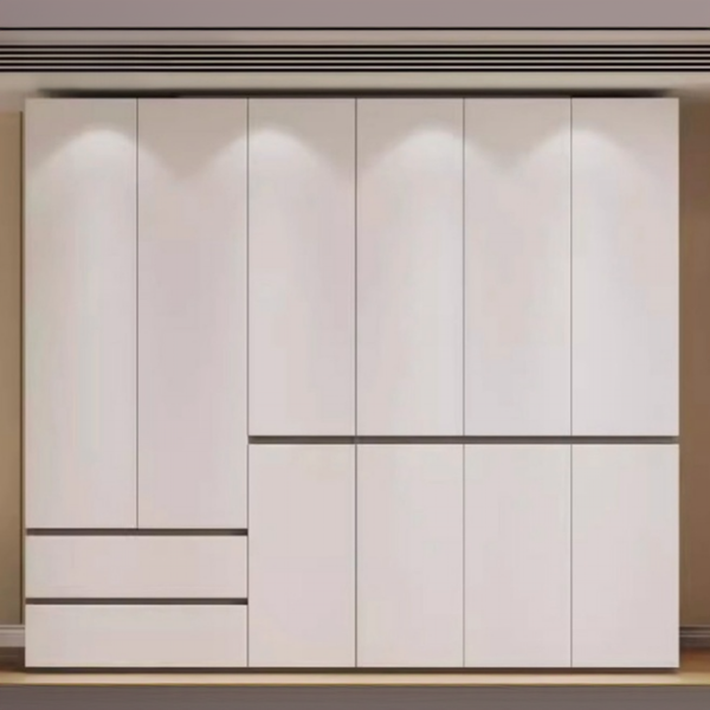 White Modish Wooden Independent Armoire Cabinet with Soft Close Drawer, Soft Close Door, and Interior Shelves