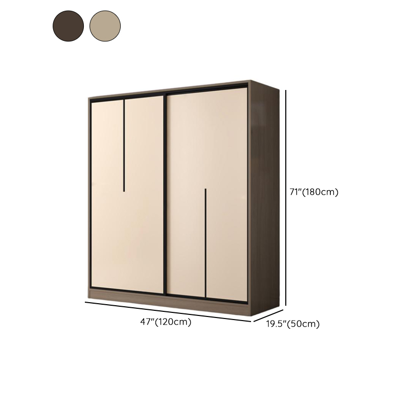 Modish Wooden Independent Armoire Cabinet with Soft Close Door, Interior Shelves, and Clothing Rod - image 8