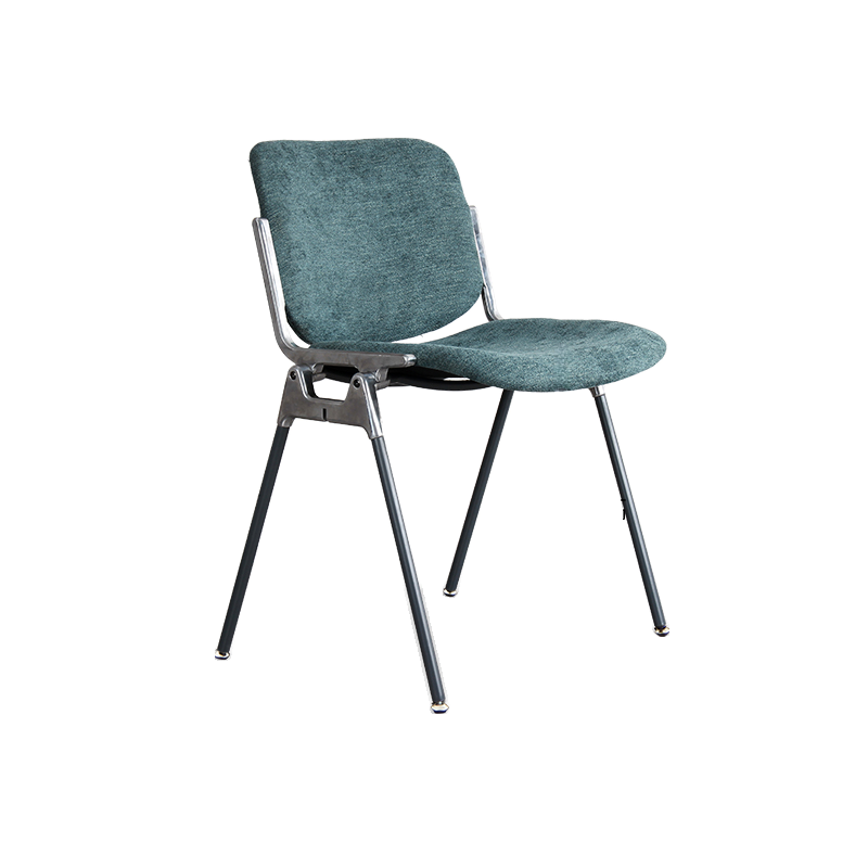Old School Ventilated Back Armless Chair with Ink/Metallic Metal Legs, Nestable - image 6