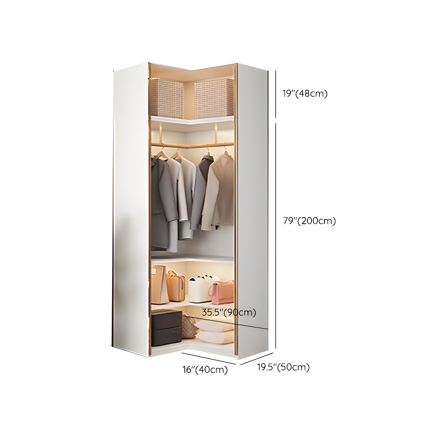 White Colour Wardrobe Armoire Contemporary Style Wooden Wardrobe Closet for Bedroom - image 23