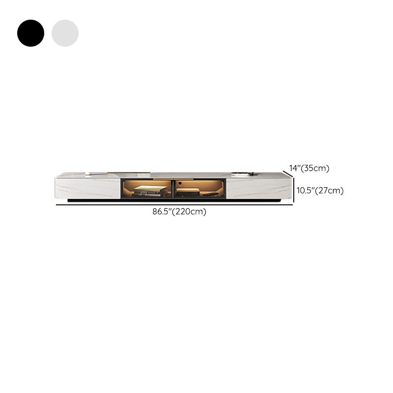 Rectangular TV Stand for Drawing Room with Light and Door - image 19