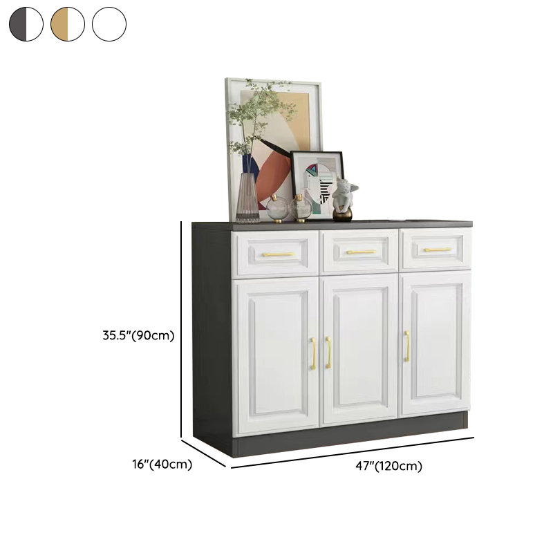 Detached Narrow/Standard Sideboard in Slab for Sitting Room with Pantry Hutch, 1 Shelf, 4 Doors/3 Doors/2 Doors and 4 Drawers/3 Drawers/2 Drawers in a Trendy Style - image 13