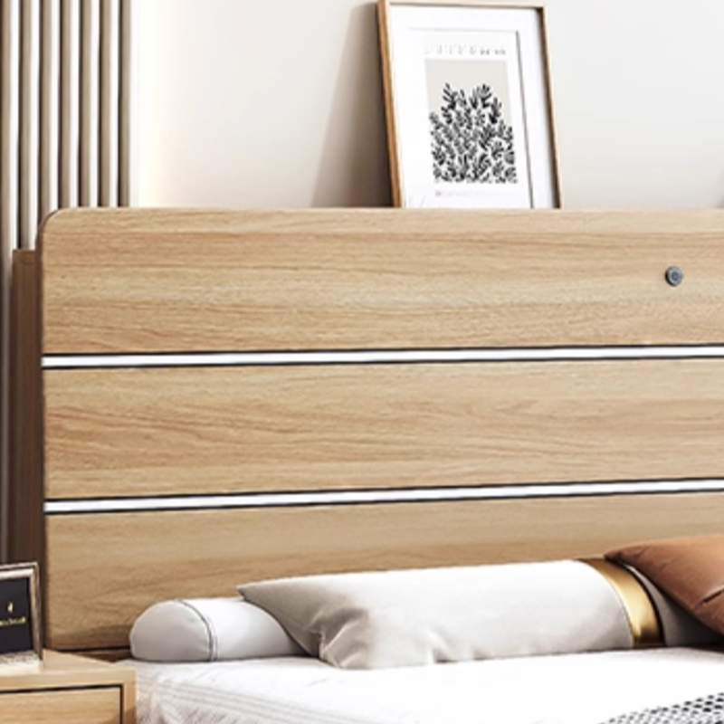 Simplistic Panel Headboard with No Distressing, Shelves, and Illumination Light for Queen/Full/Twin XL Bed in Rectangular Shape, Standard Height - image 5