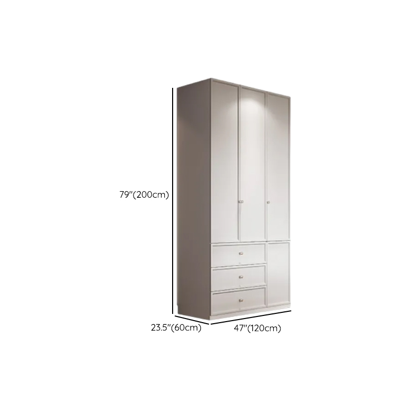 White Minimalist Wooden Wardrobe Closet with 3-Drawer/6-Drawer, Soft Close Door, Interior Shelves, and Clothing Rod - image 8