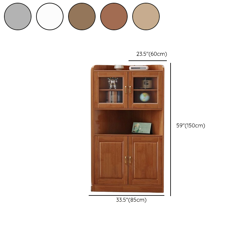 Independent Corner Utility Storage Cabinet in Cocoa/Gray/White with Grip Bars, 2 Exterior Shelves and 2 Cabinets/1 Cabinet in a Trendy Style, Glass-panel Door Included/Not Included - image 12