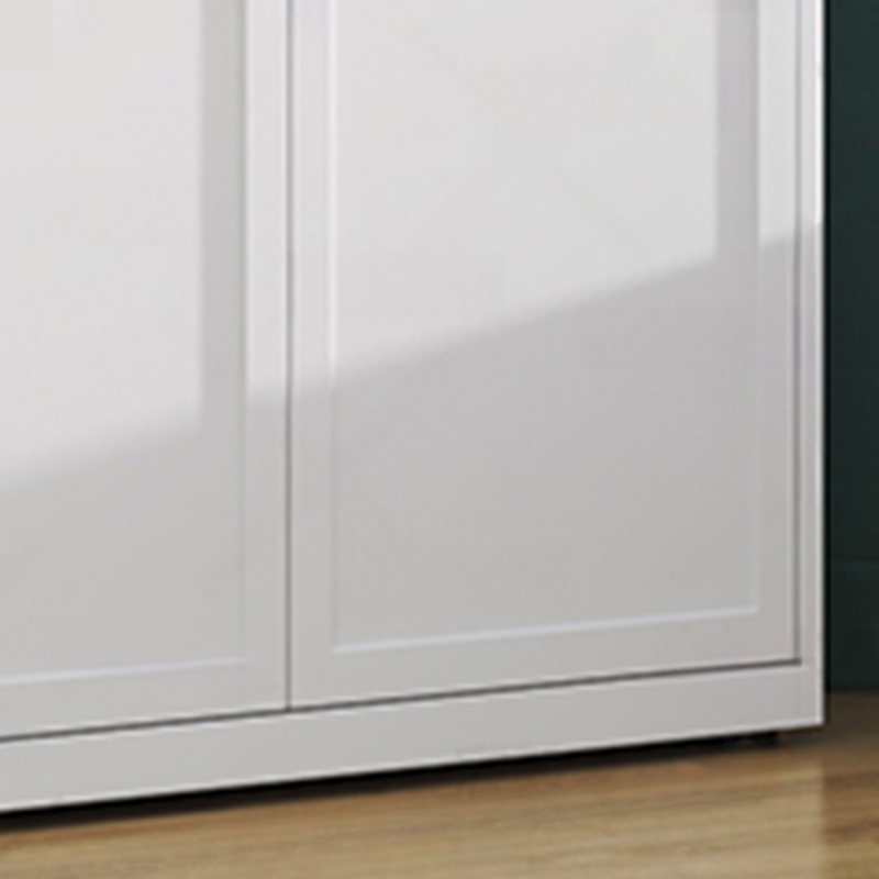 White Minimalist Steel Independent Wardrobe Closet with Interior Shelves and Clothing Rod - image 5