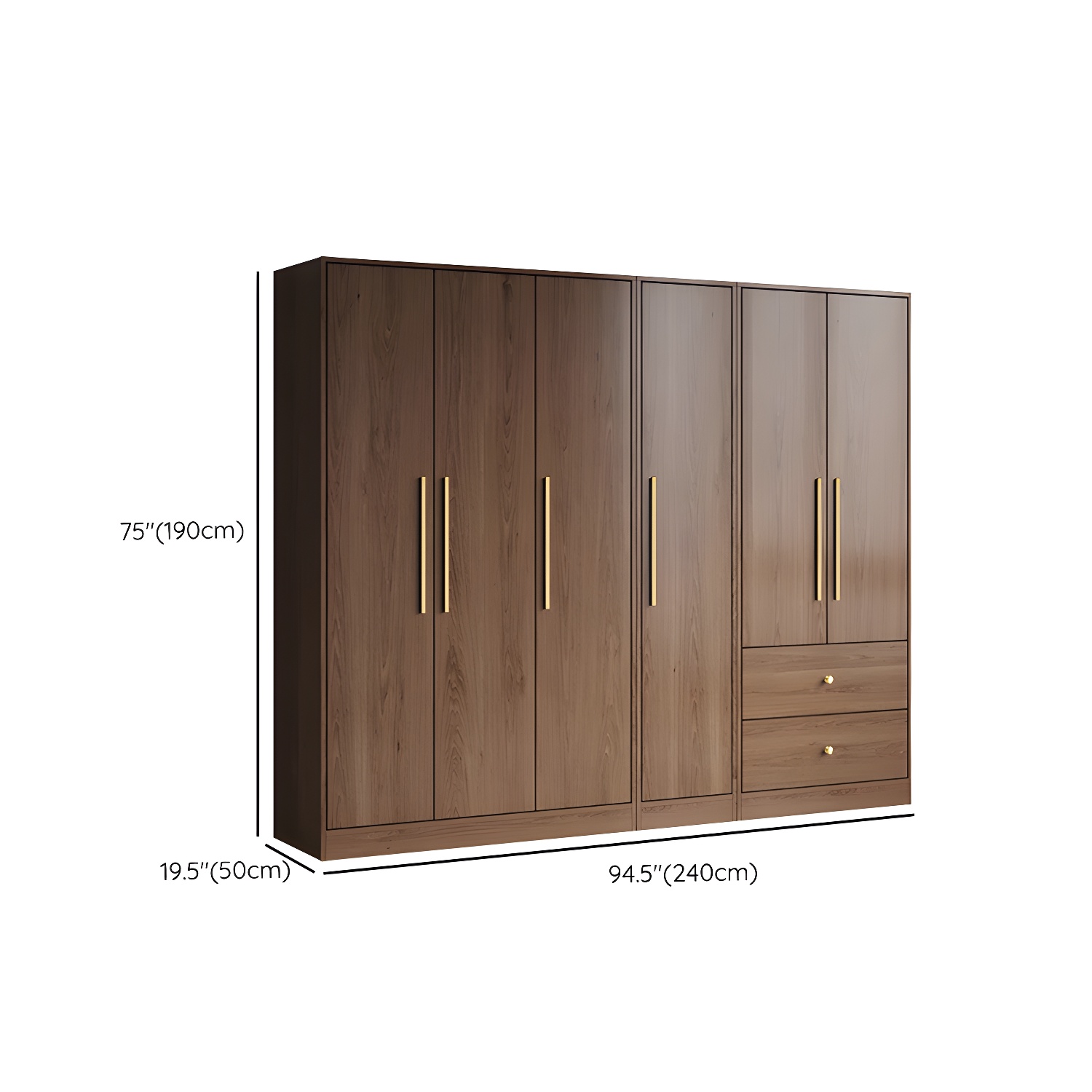 Wood Grain Design Armoires & Wardrobes with Soft Close Door and Storage Space - image 23