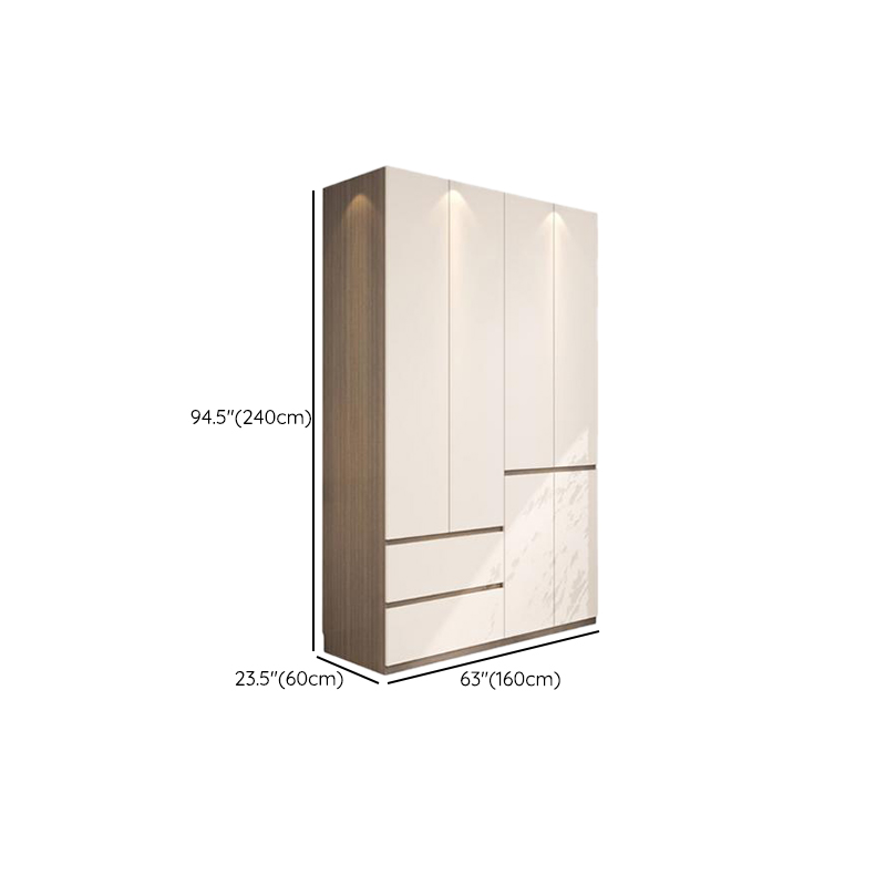 Beige Modish Armoire Cabinet in Manufactured Wood with Soft Close Drawer, Soft Close Door, Interior Shelves, and Clothing Rod - image 17