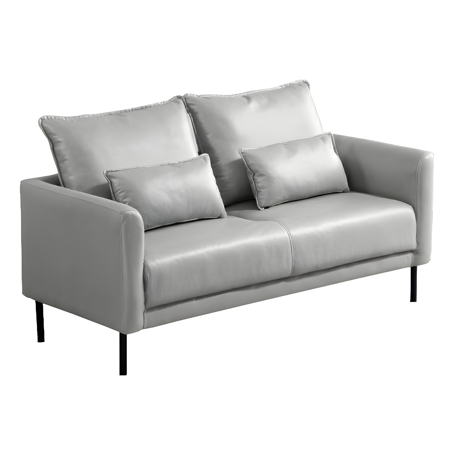 Scandinavian Faux Leather Seats 2 Loveseat with Tuxedo Arm and Stain Resistant Feature - image 20
