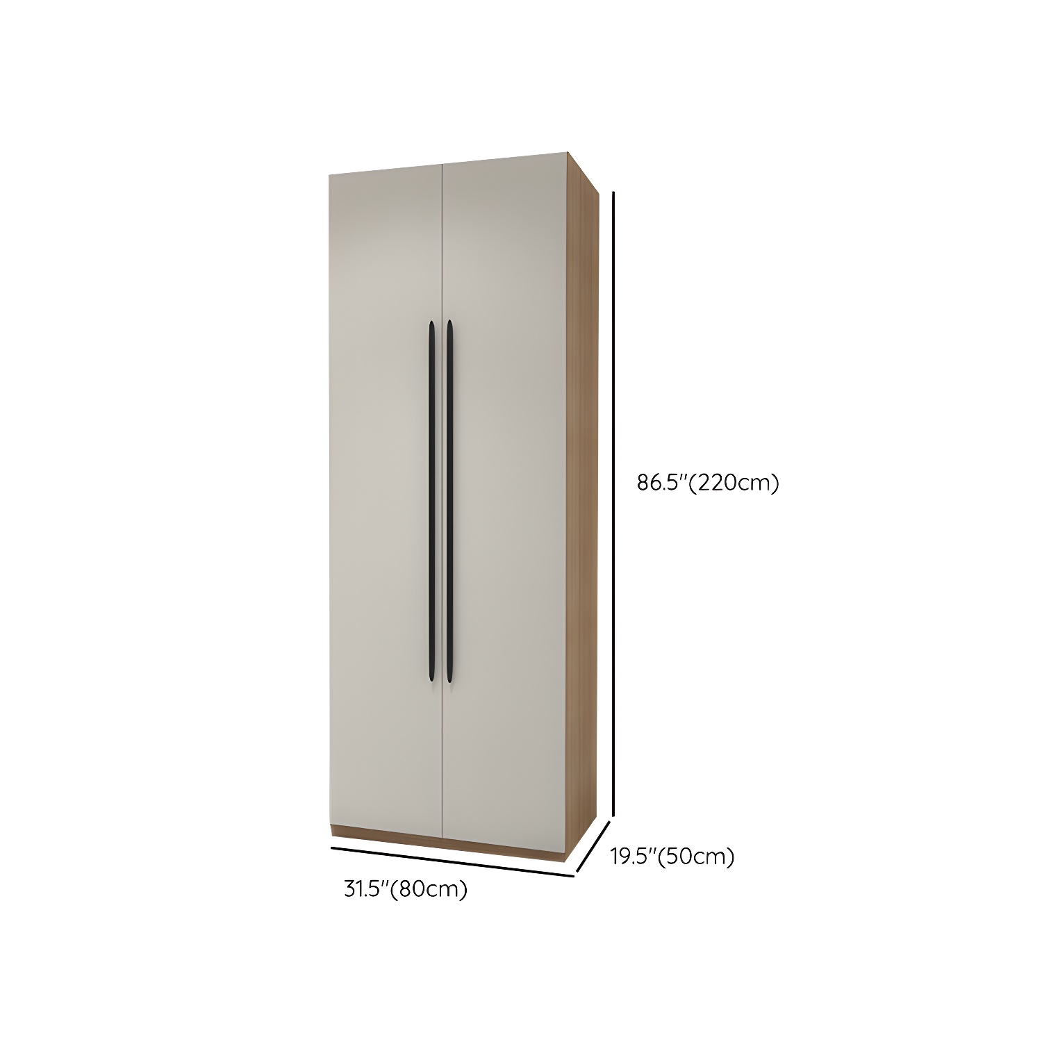 Contemporary Wooden Wardrobe Armoire 80" with Shelves & Soft Close Drawers - image 13