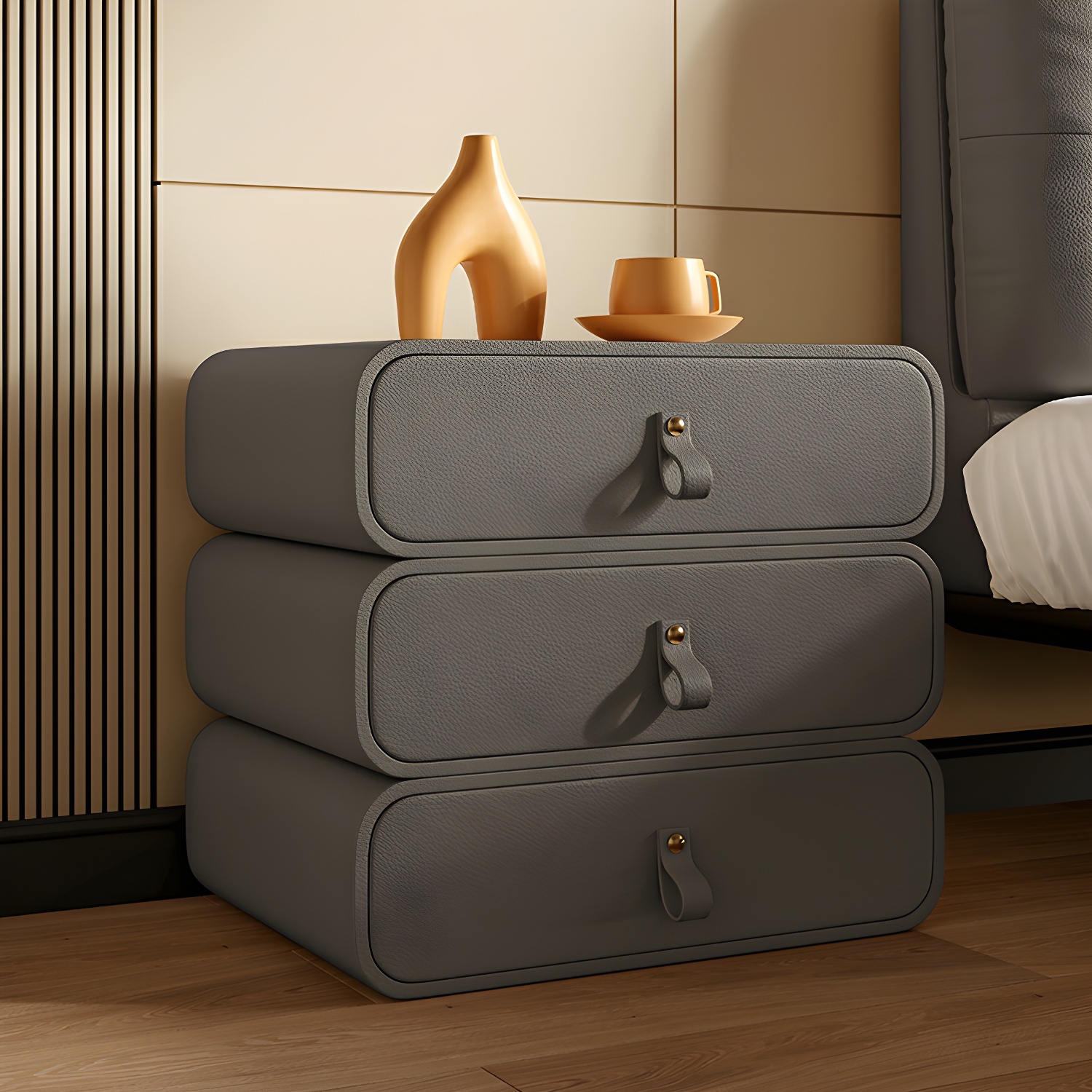 Modern Faux Leather Bachelor's Chest with Drawers in Narrow Size - image 6