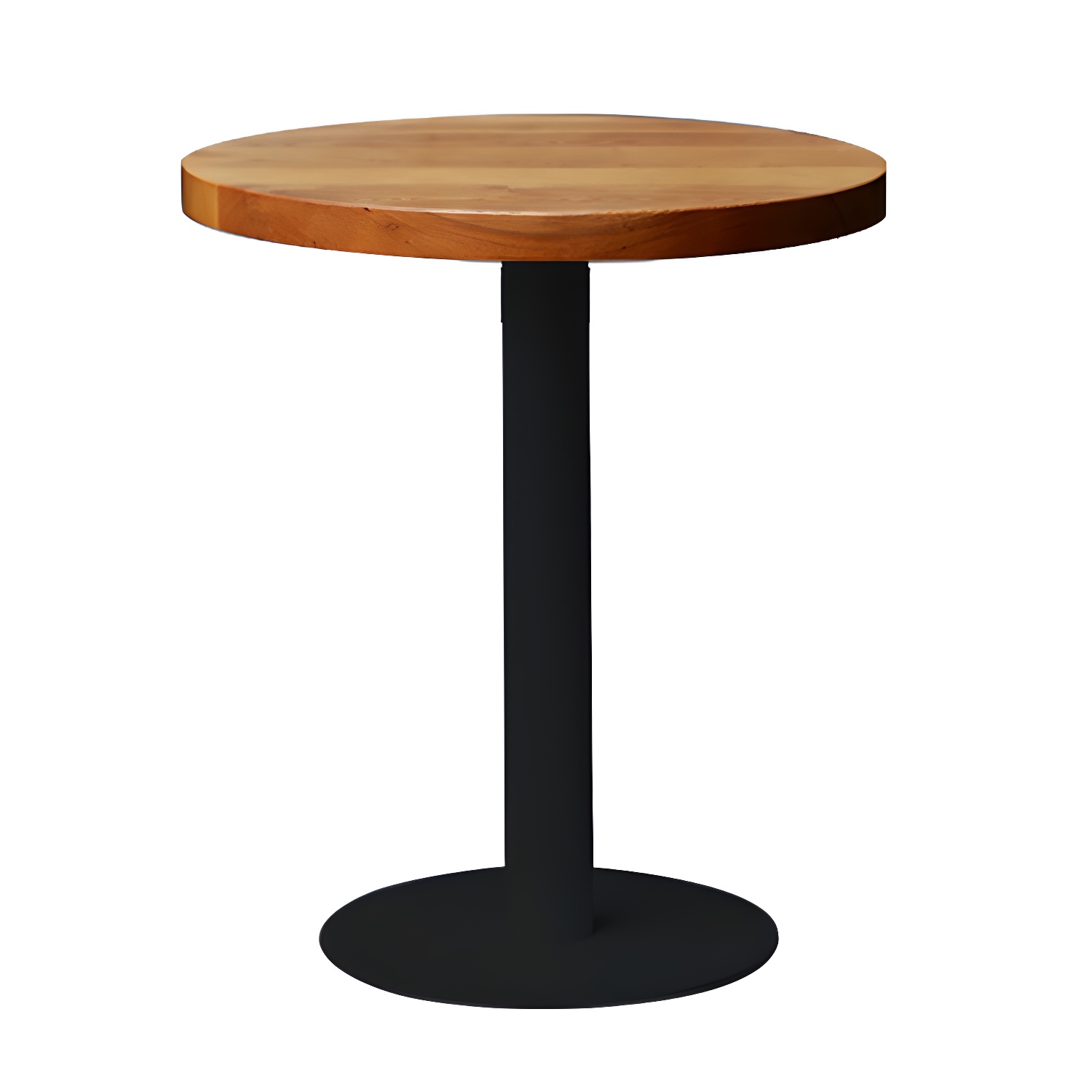 Modern Natural Pine Solid Wood Top Dining Table with Iron Base