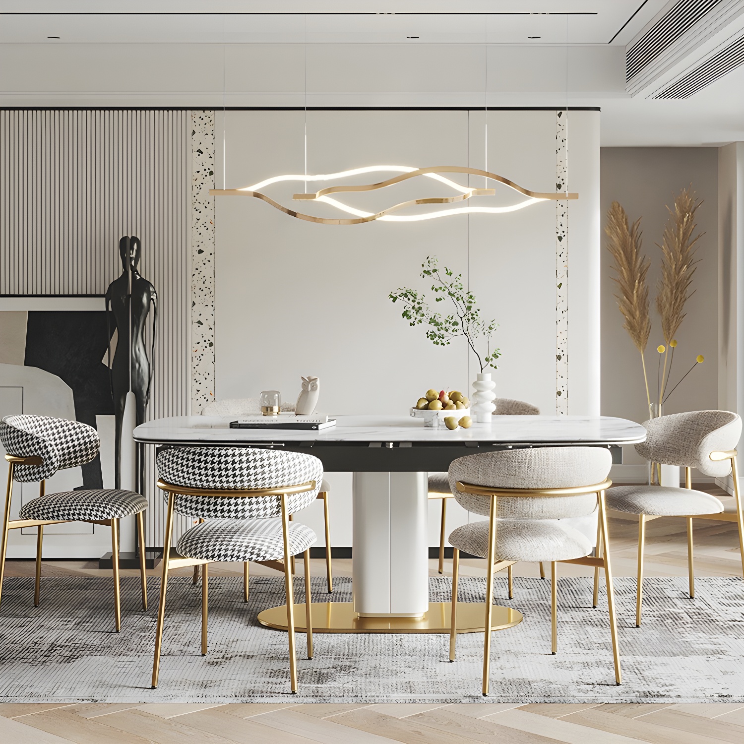 Restaurant Scandinavian Upholstered Side Chair Matte Finish Open Back Dining Chair - image 10