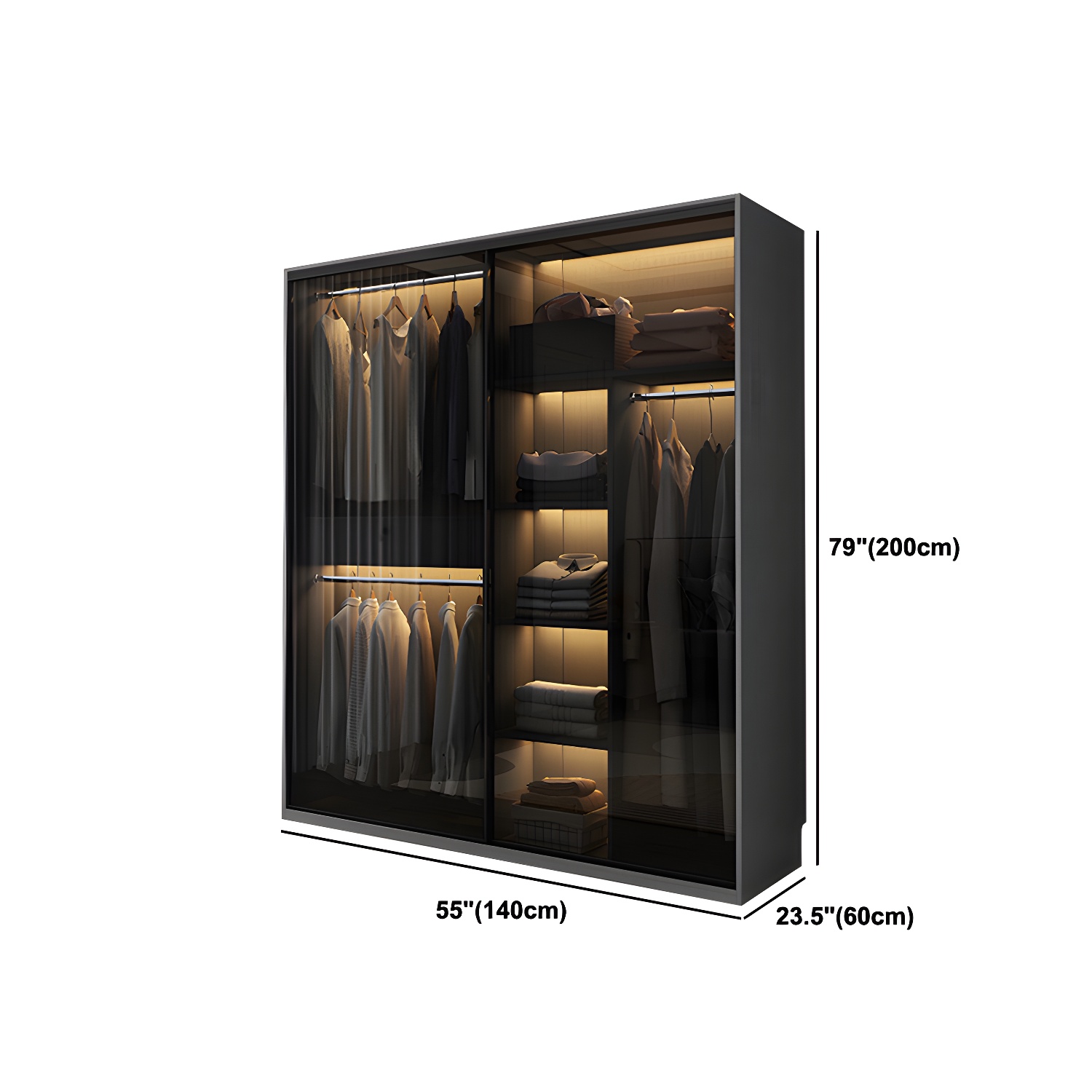 Mirrored Finish Cabinet with Glass Door Modern Interior Storage Cabinet without Lighting - image 13