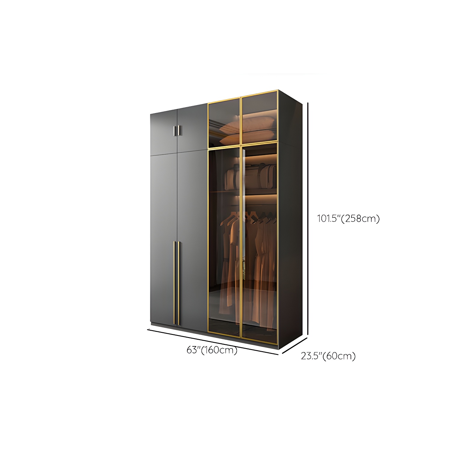 Modern Glass Wardrobe Wardrobe Armoire Wardrobe Cabinet for Home - image 27