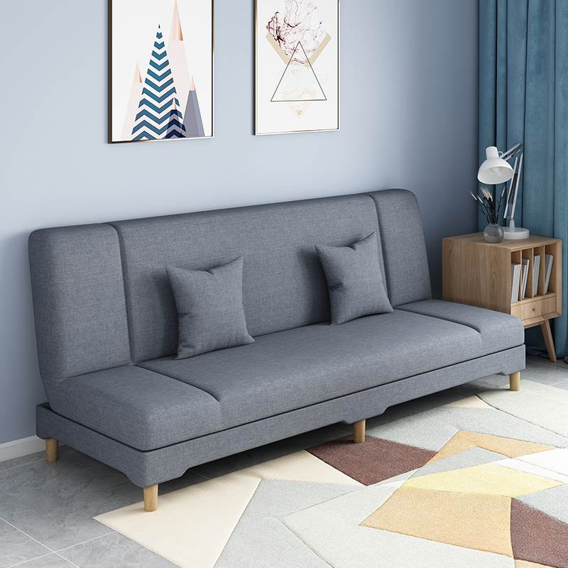 Contemporary Modern Grey/Azure/Emerald Green Sleeper, Solid Color, 3-Seater with 2 Pillows - image 5