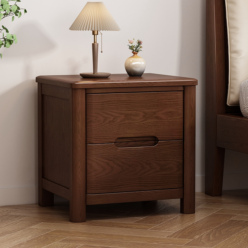 Contemporary Timber Nightstand With Drawer Storage with 2 Drawers/3 Drawers & Leg