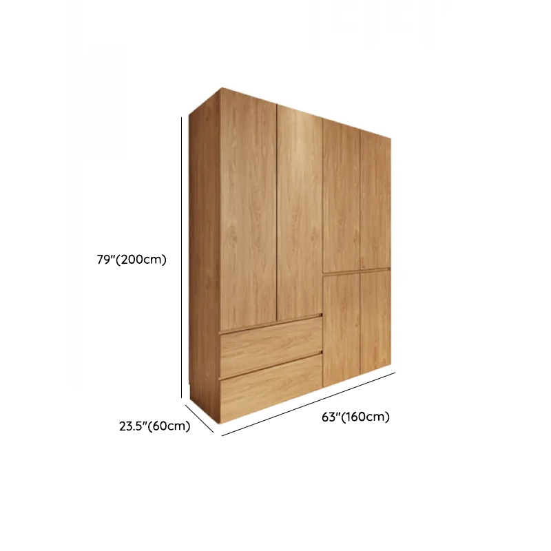 Wood Grain Minimalist Laminate Independent Wardrobe Closet with Soft Close Drawer, Soft Close Door, and Interior Shelves - image 12
