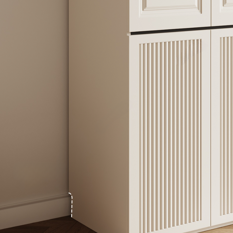 White Minimalist Pine Wood Wardrobe Closet with Soft Close Drawer, Soft Close Door, Interior Shelves, and Clothing Rod - image 7