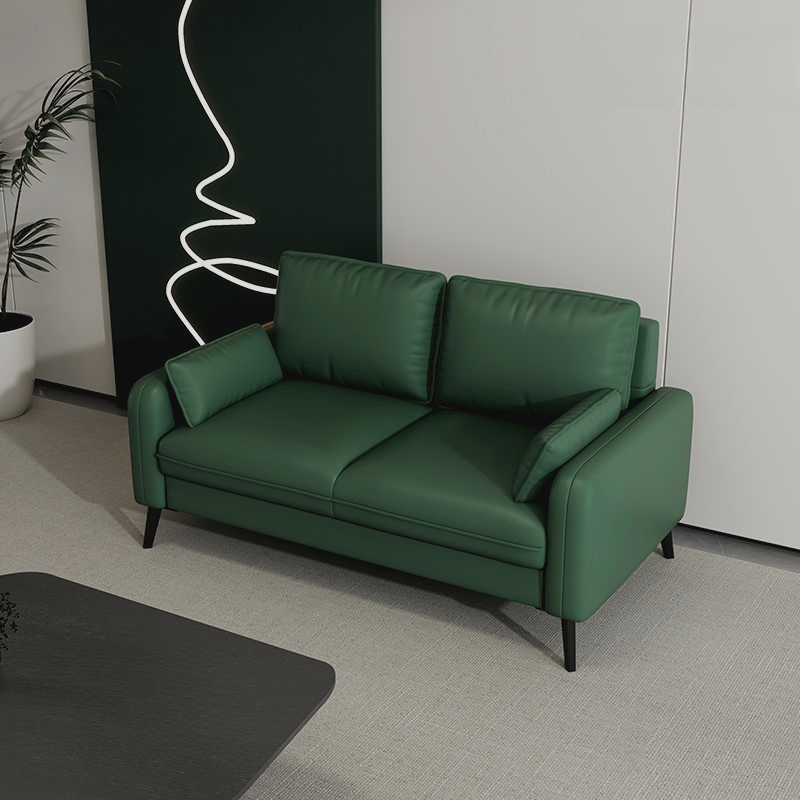 Contemporary Scratch-immune Solid Color Cerulean/Olive Green/Amber Color Loveseat for Seats 2 with Pillow Back and Square Arm - image 5