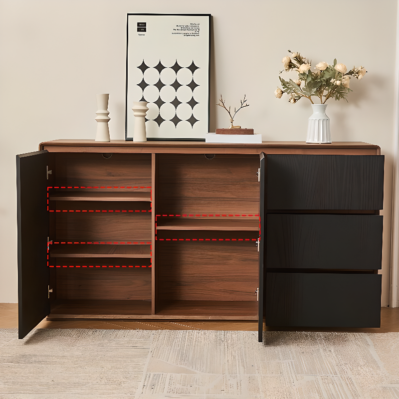 Simplistic Standard/Narrow Sideboard with 3 Drawers, 3 Shelves, Compartment, 2 Doors & Closet - image 11