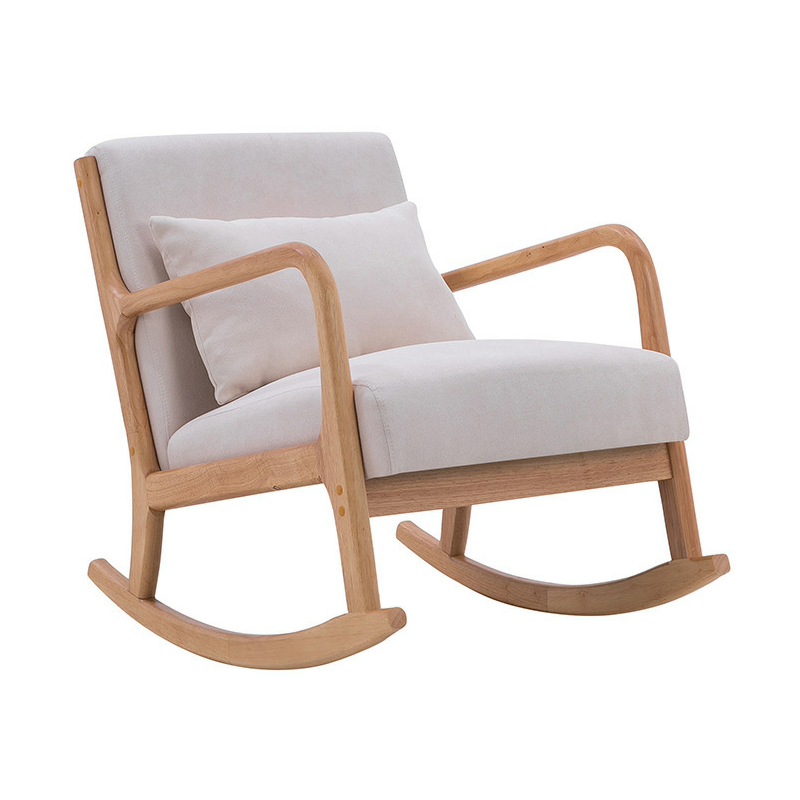 Nordic Natural Cotton Stationary Rocking Couch Chair with Back - image 13