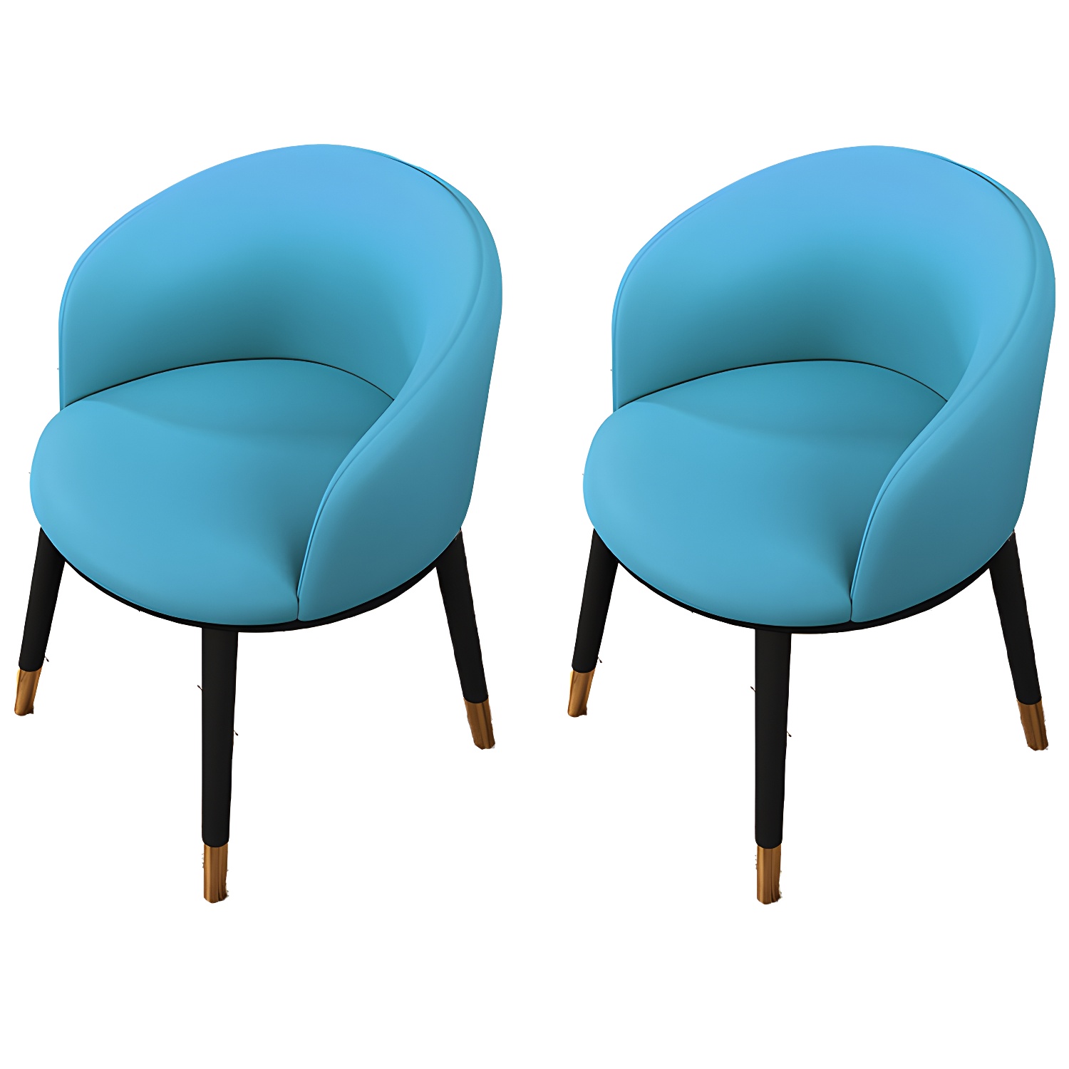 Contemporary Leather Home Arm Chair Solid Back Matte Finish Dining Chair
