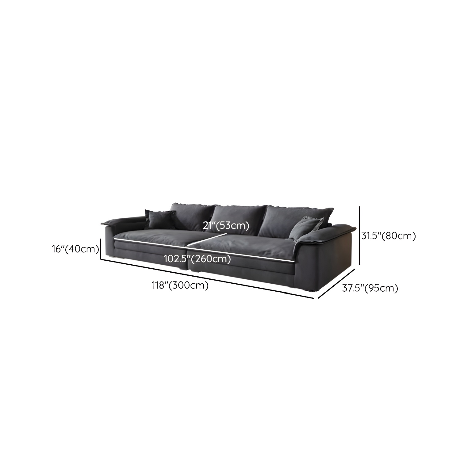 Grey Mid-Century Modern Sofa with Wood Frame and Tech Cloth Upholstery - image 14
