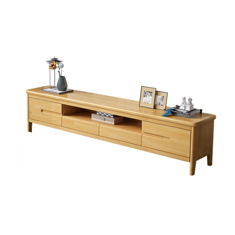 Scandinavian TV Stand with Low Height & Wood Material & 2 Drawers - image 8