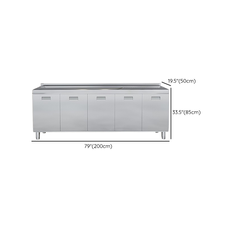 2 Shelves & 4 Doors/3 Doors/2 Doors Silver Metal Standard/Narrow Sideboard with Larder & Hutch - image 14