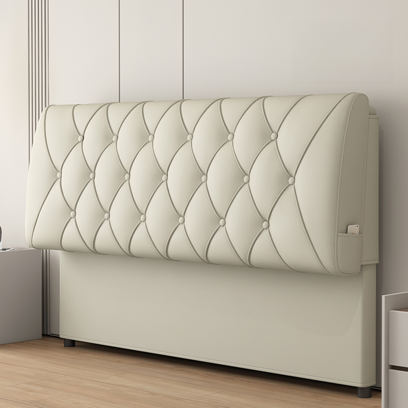 King(76"W x 80"L)/Queen(60"W x 80"L)/Full(54"W x 75"L) Piled Rectangle Panel Headboard With Legs, Sponge Filling, Standard（36-55“） Height and Lumber Frame - image 4