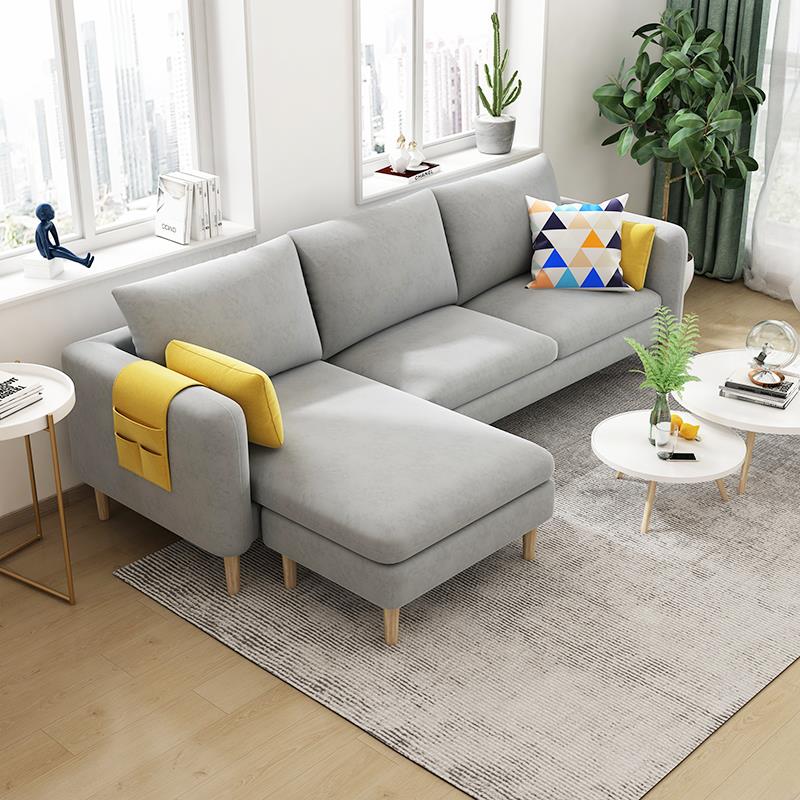 Simple L-Shape Reversible Sponge Cushioned Sofa Recliner 3 Person with Pillow Back & Square Arm - image 7