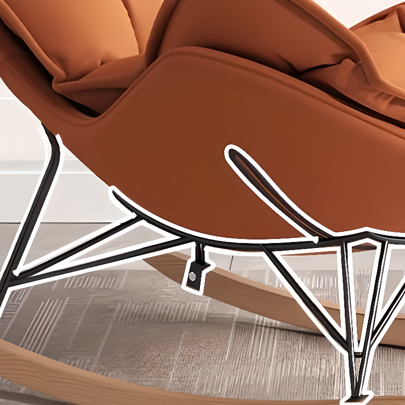 Stationary Rocking Chair with Flared Arm and Rear Support - image 11