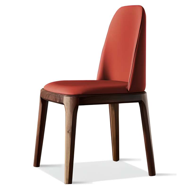 Natural Wood Outlined Unwavering Leather Cushion Side Chair for Dining Room - image 7