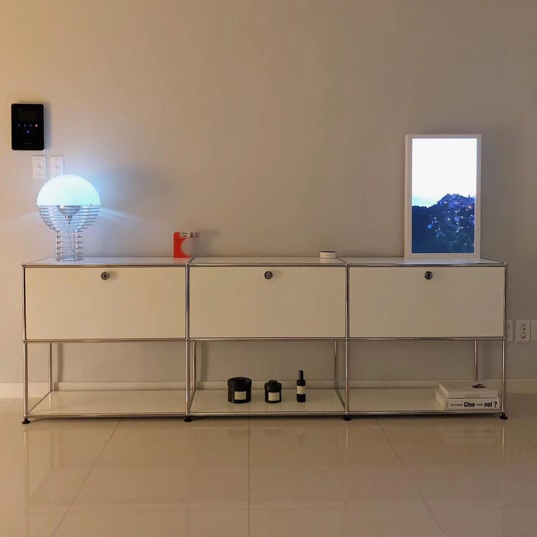 Stainless Steel Sideboard Modern Style Dining Sideboard with Locking Cabinet - image 15