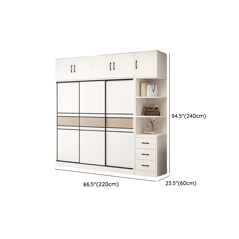 White Modish Manufactured Wood Independent Armoire Cabinet with Soft Close Drawer, Soft Close Door, and Interior Shelves - image 19