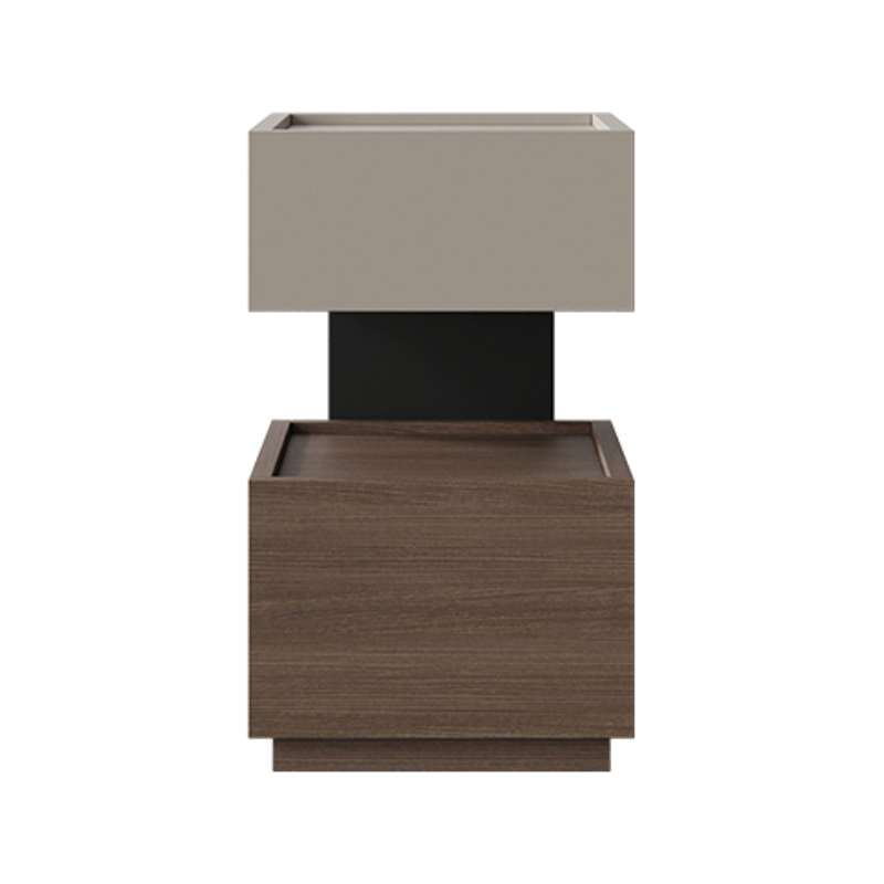 Organic Modern 2 Tiers Nightstand With Drawer Organization, 2 Shelves, Real Wood Countertop, and Illuminating Feature - image 4