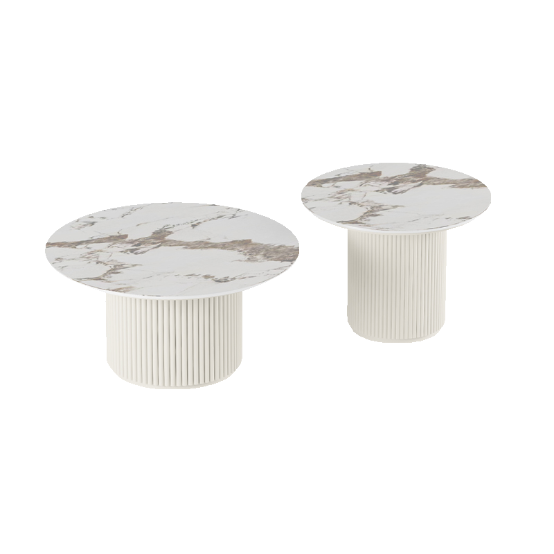 Circular-shaped Ivory Board Game Coffee Table for Home