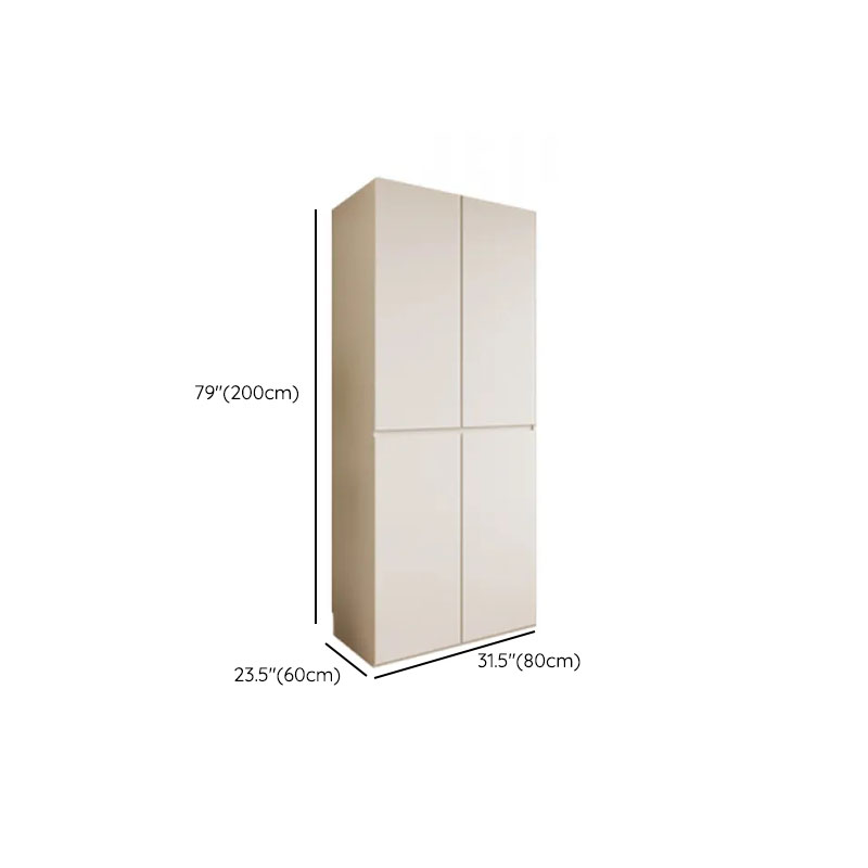 White Minimalist Manufactured Wood Independent Wardrobe Closet with Soft Close Door, Interior Shelves, and Articulated Mechanism - image 16