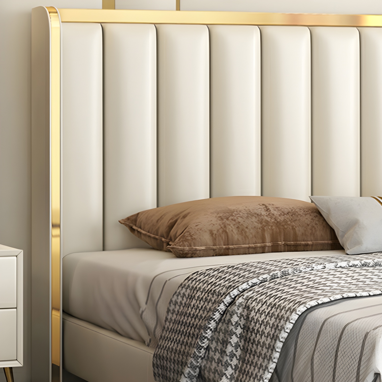 Modern Upholstered Leather Wingback Headboard with Wood Legs and Rectangular Shape - image 11