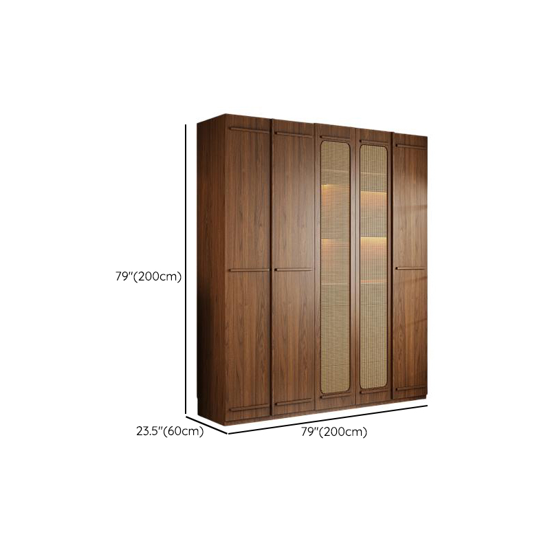 Modern Natural Wood Standalone Almirah with Soft Close Drawer and Door, Interior Shelves, and Hanging Rod - image 29